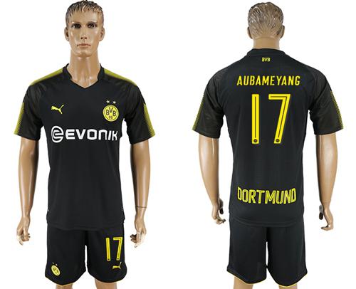 Dortmund #17 Aubameyang Away Soccer Club Jersey - Click Image to Close